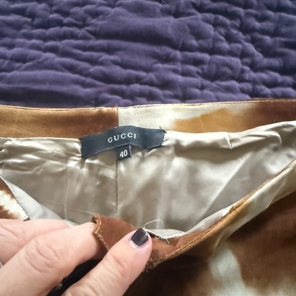 Gucci tie-dye suede pants with matching bikini top. Vintage - Picture 15 of 16
